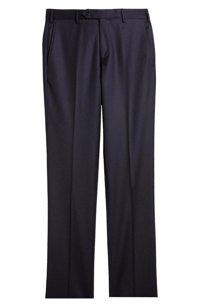 Zanella Parker Flat Front Stretch Wool Flannel Trousers 5