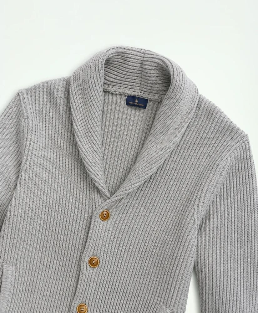 Brooks Brothers Ribbed Cotton Shawl Collar Cardigan 2