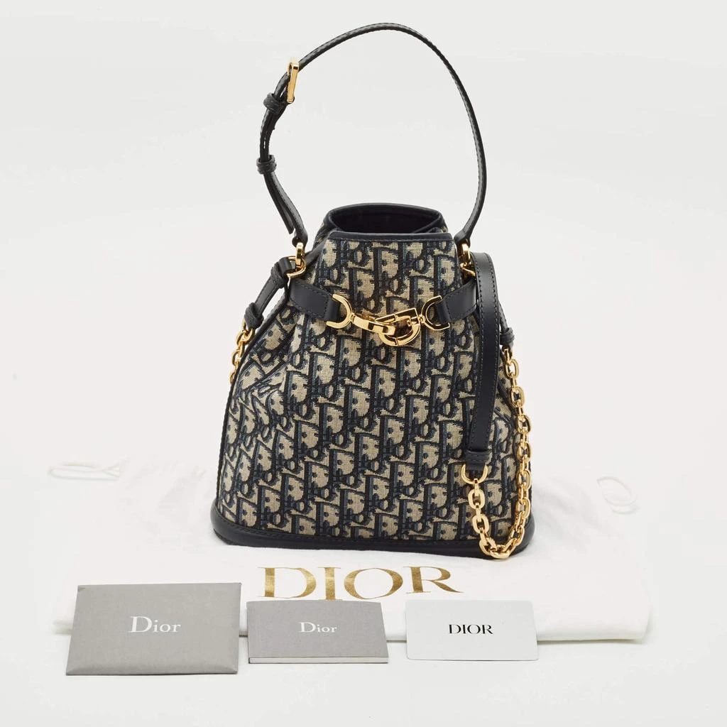 Dior Dior Blue/Beige Oblique Canvas and Leather Medium C'est Dior Bag 10