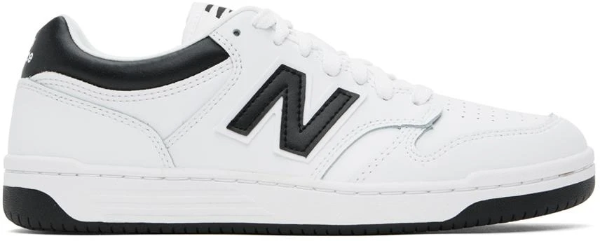 New Balance White & Black 480 Sneakers 1