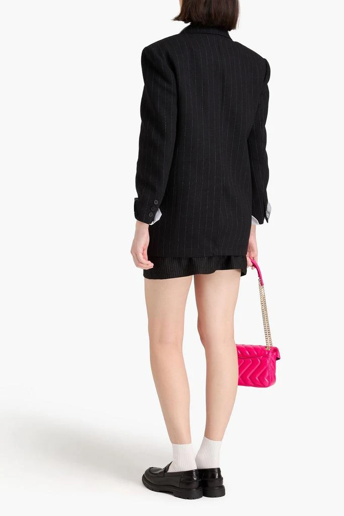Sandro Double-breasted pinstriped tweed blazer 3
