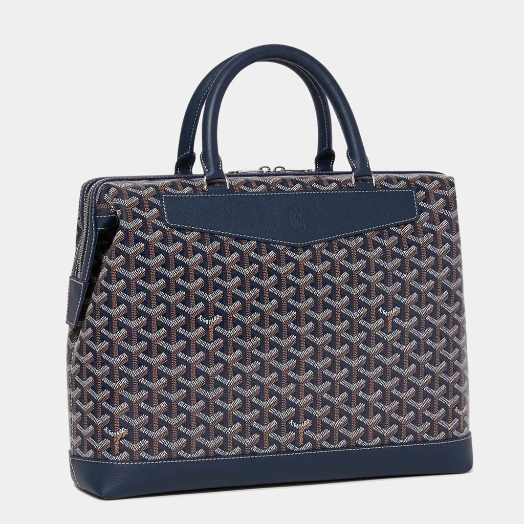 Goyard Goyard Navy Blue Leather and Signature Canvas Cisaplin Document Case