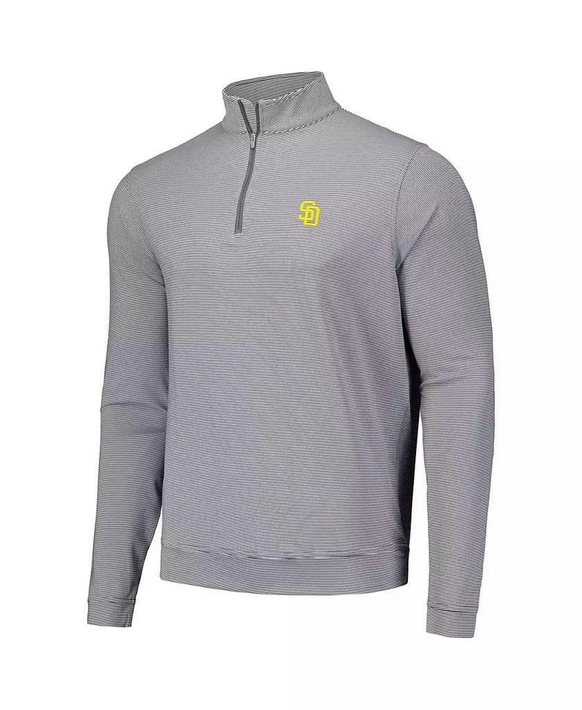Peter Millar Men's Gray San Diego Padres Perth Sugar Stripe Performance Quarter-Zip Top 3