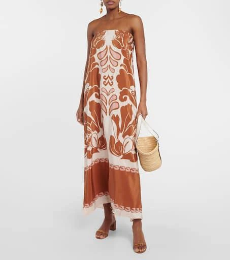 Adriana Degreas Printed strapless silk maxi dress 2