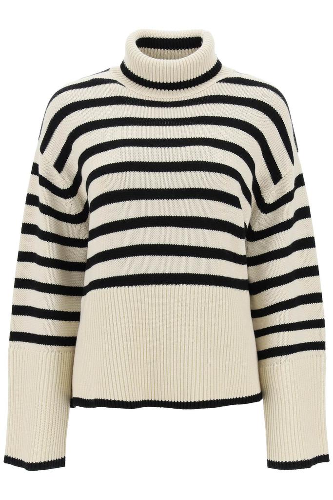 TOTEME striped wool cotton turtleneck