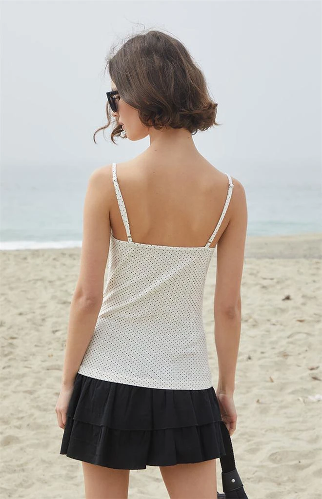 John Galt White & Black Polka Dot Nicolette Tank Top 3