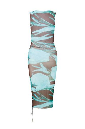 LOUISA BALLOU Heatwave Dress Turquoise Flower