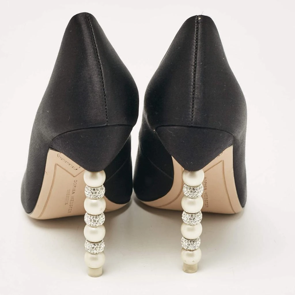 Sophia Webster Sophia Webster Black Satin Coco Crystal Pumps Size 38.5 5
