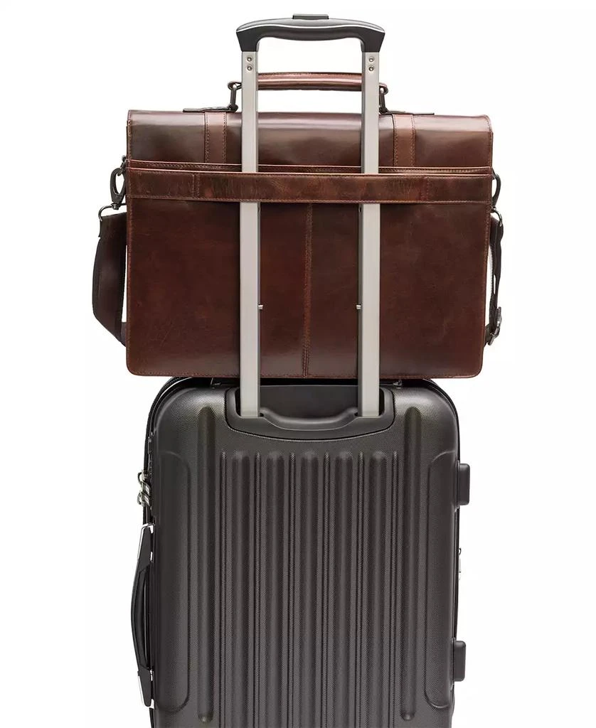 Mancini Leather Goods Men's Buffalo Collection Double Compartment 15.6" Laptop and Tablet Briefcase 3