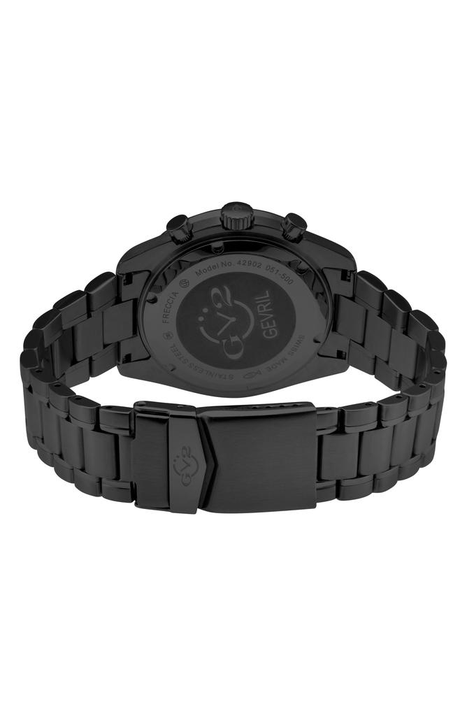 GV2 Freccia Stainless Steel Swiss Quartz Bracelet Watch, 42mm