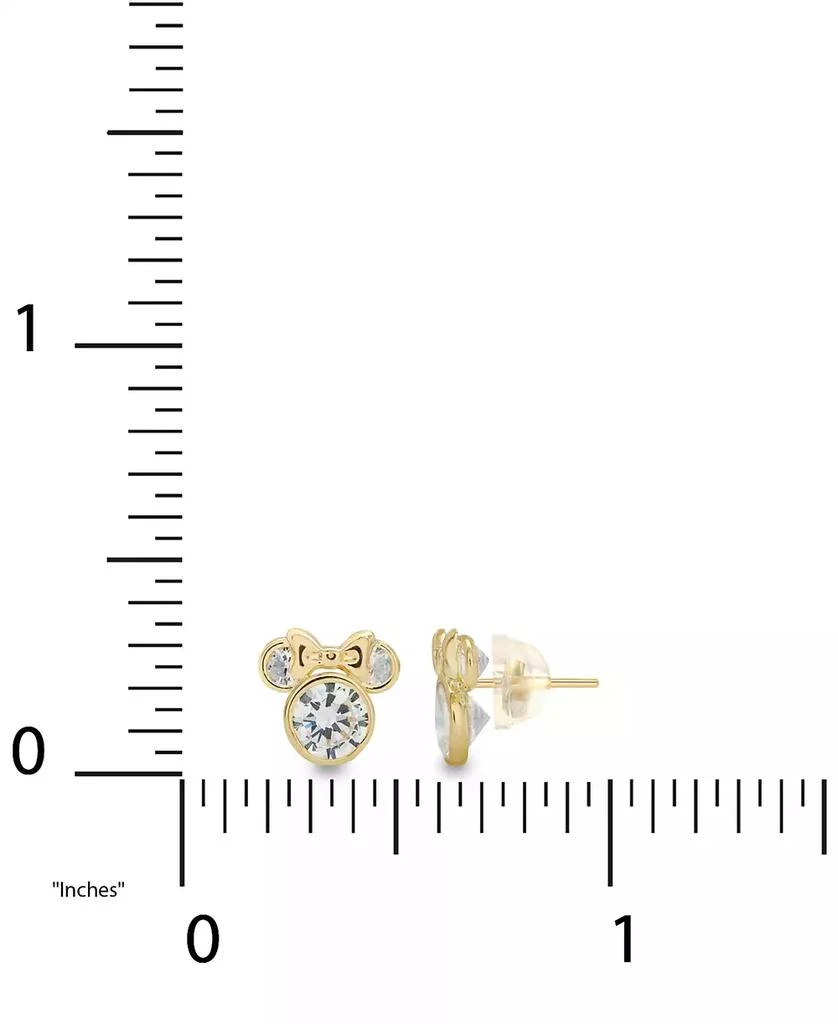 Disney Children's Cubic Zirconia Minnie Mouse Stud Earrings in 14k Gold 4