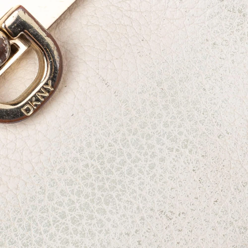 DKNY Dkny Cream Leather Zip Around Wallet 5