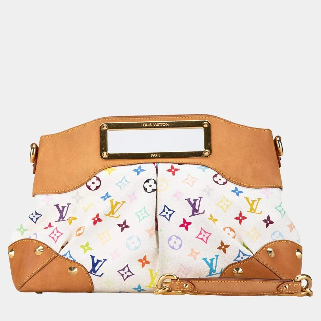 Louis Vuitton Louis Vuitton White Monogram Multicolore Canvas Judy MM Shoulder Bag 8