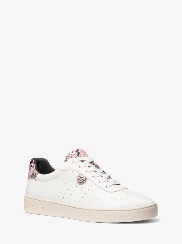 Michael Kors Scotty Snake Embossed Leather Sneaker