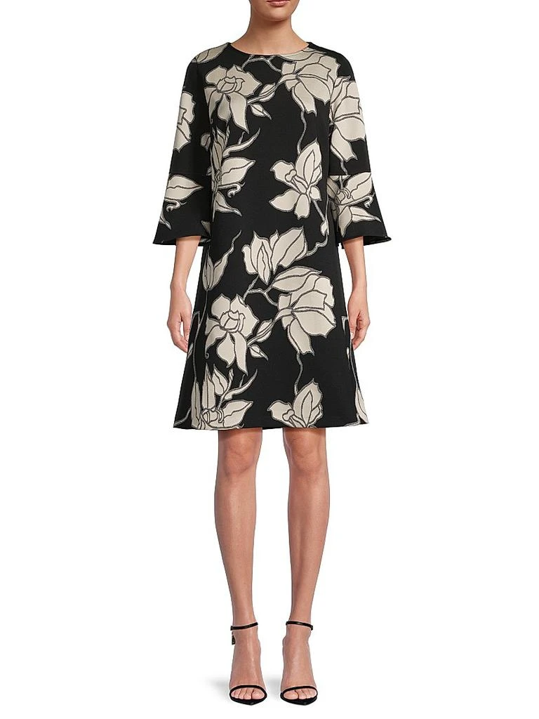 Caroline Rose Autumn Accents Bella Floral Jacquard Midi-Dress 3