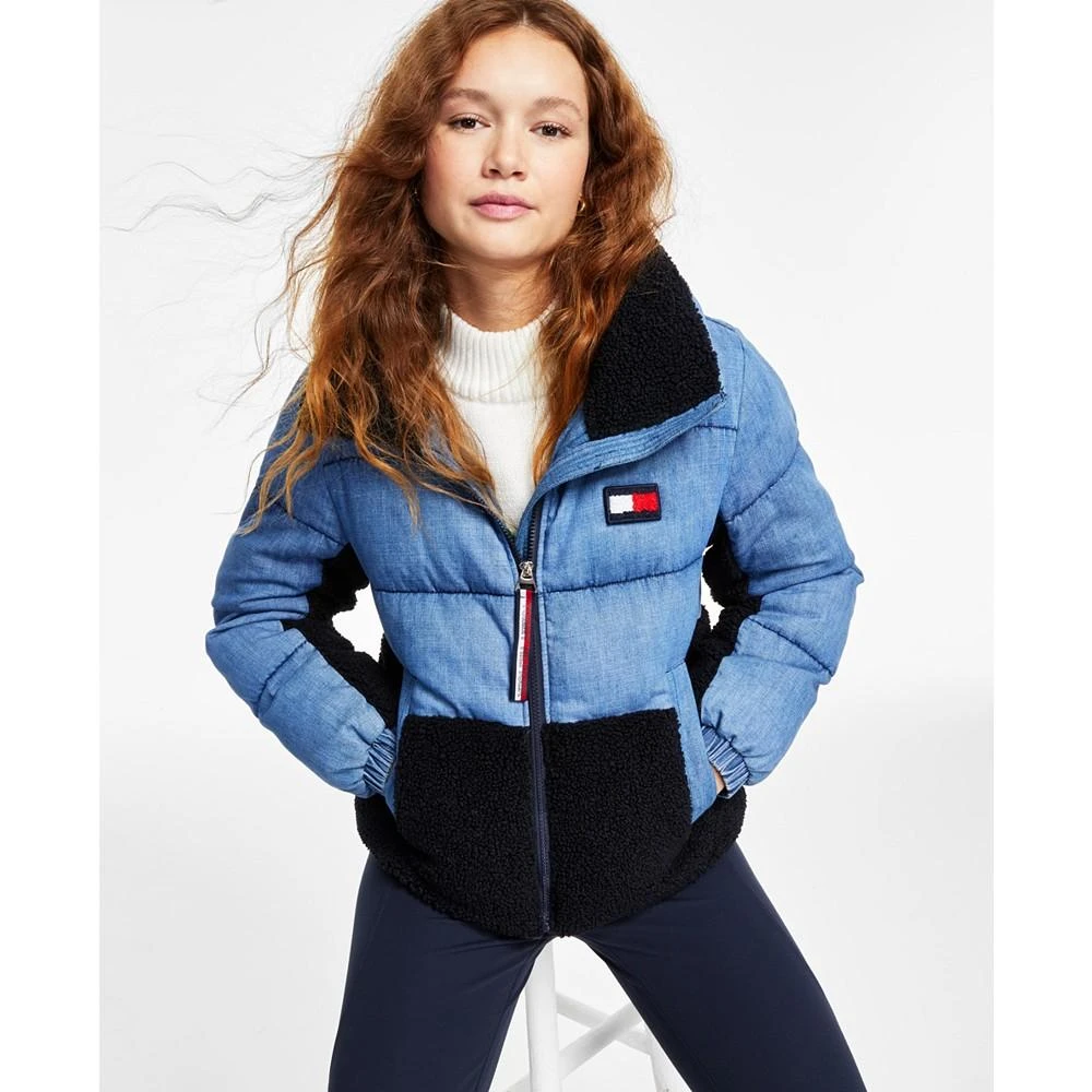 Tommy Hilfiger Women's Denim & Sherpa Puffer Jacket 1