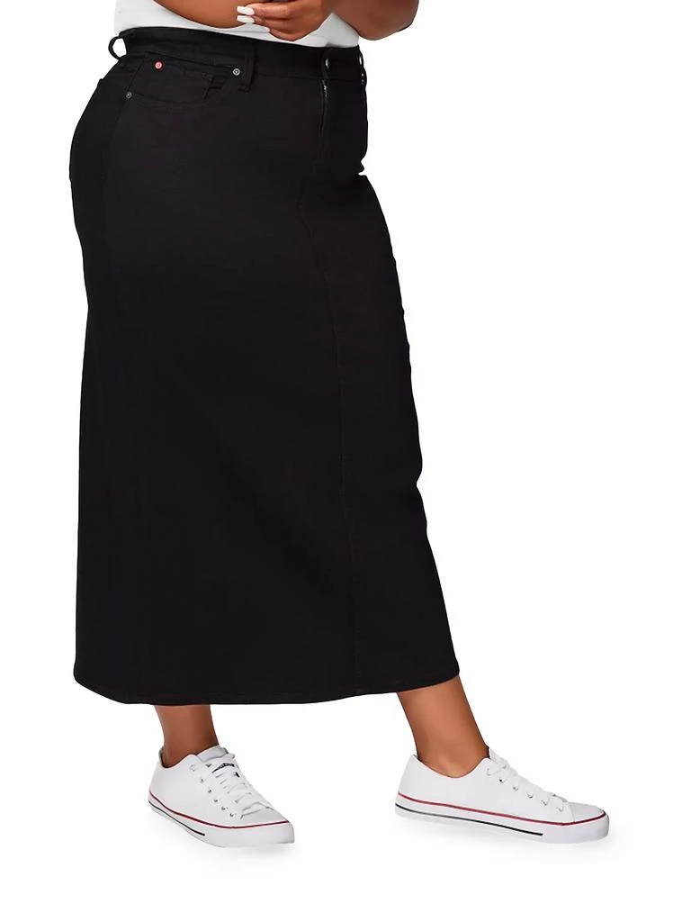 Slink Jeans Stretch Cotton-Blend Denim Side-Slit Maxi Skirt 2