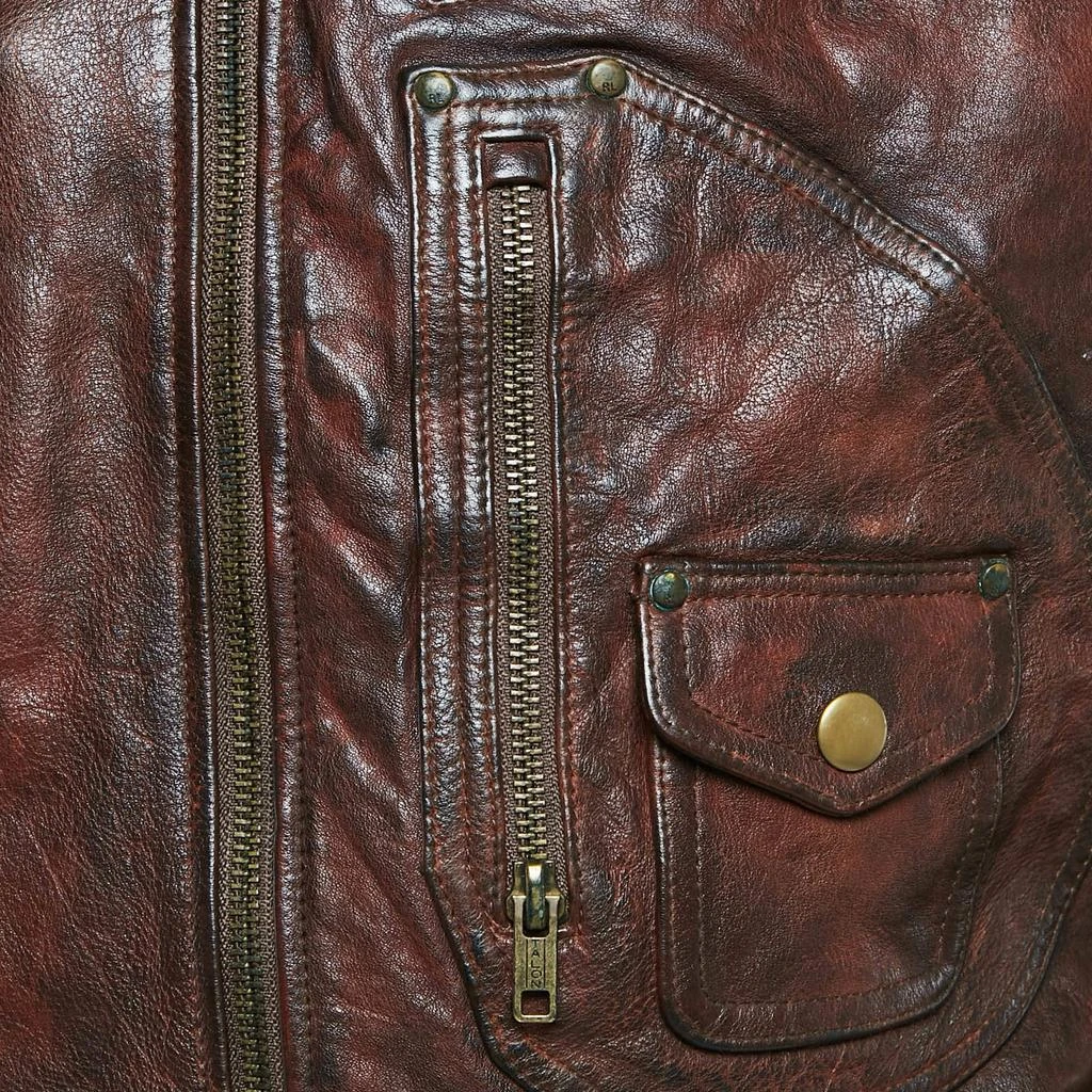 Ralph Lauren Polo Ralph Lauren Kids Brown Leather Zip-Up Jacket XL 18 Yrs 4