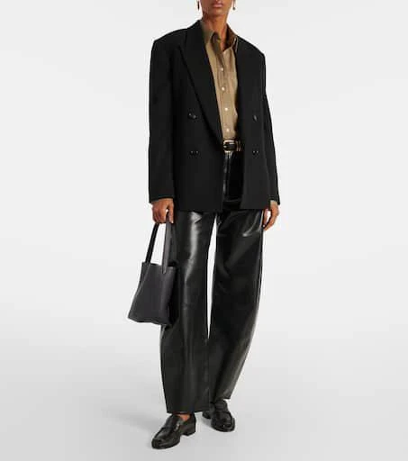 AGOLDE Luna high-rise leather-blend barrel-leg jeans 2