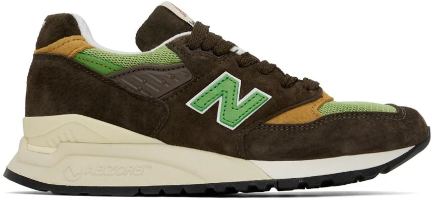 New Balance Brown & Green Made in USA 998 Sneakers 1