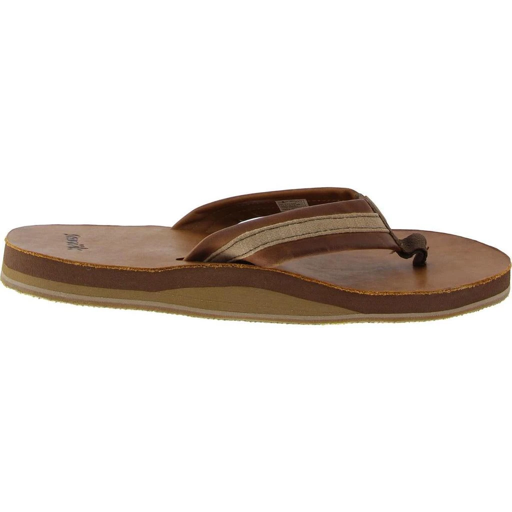Sanuk Hullsome Mens Leather Flip-Flops 5