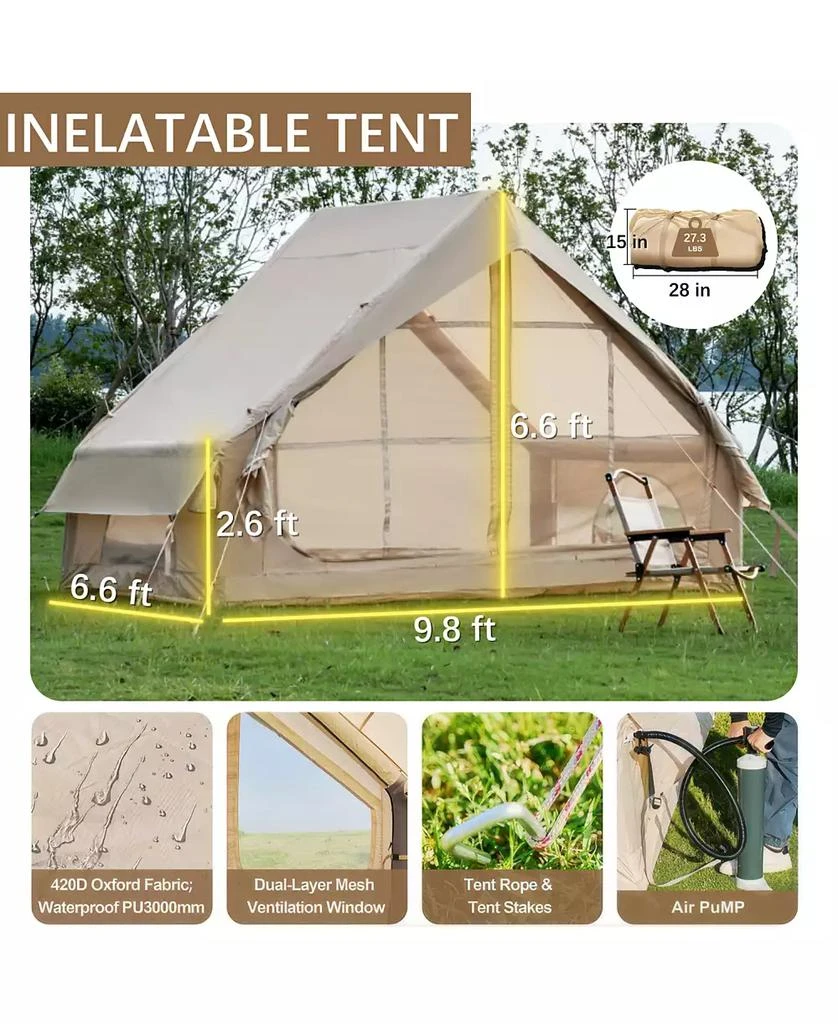Streamdale Furniture Inflatable Glamping Tent - 4-6 Person, Waterproof 6