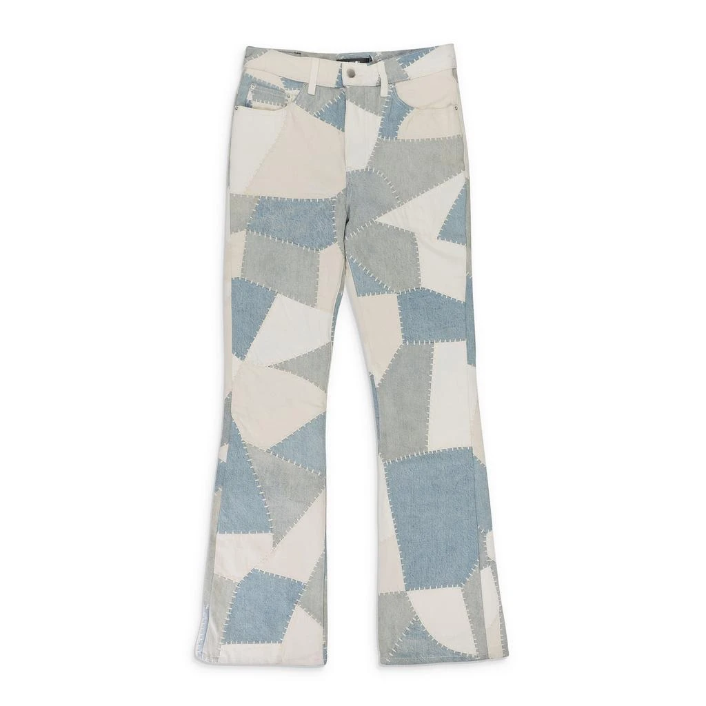 AMIRI PATCHWORK FLARE ALABASTER JEANS 4