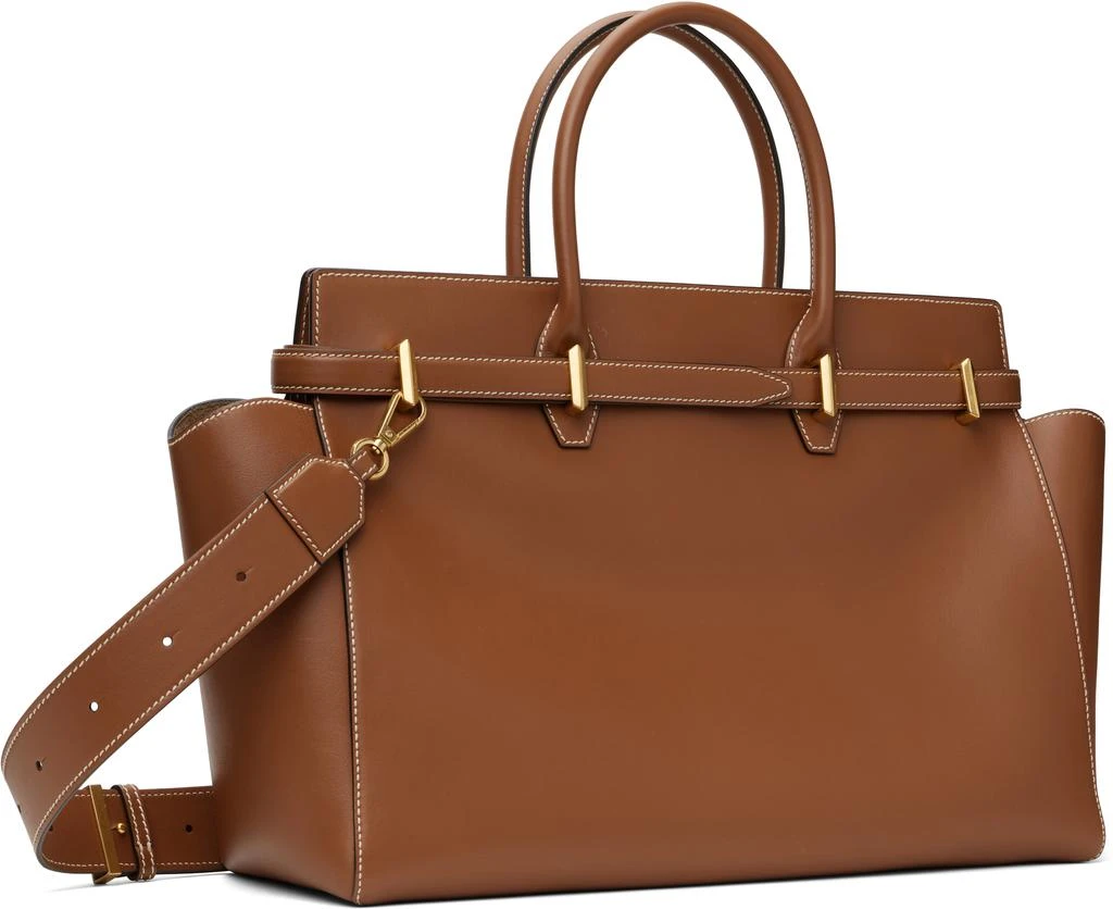 Jimmy Choo Brown Diamond Belted M Top Handle Bag 3