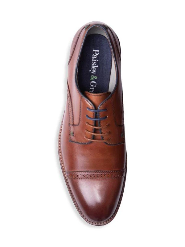 Paisley and Gray Leather Derby Brogues 4