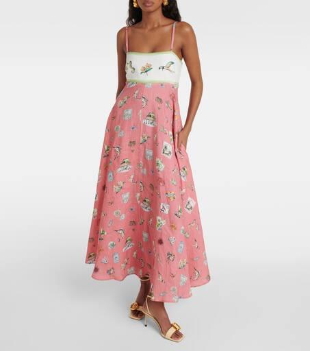 Alémais Printed linen maxi dress