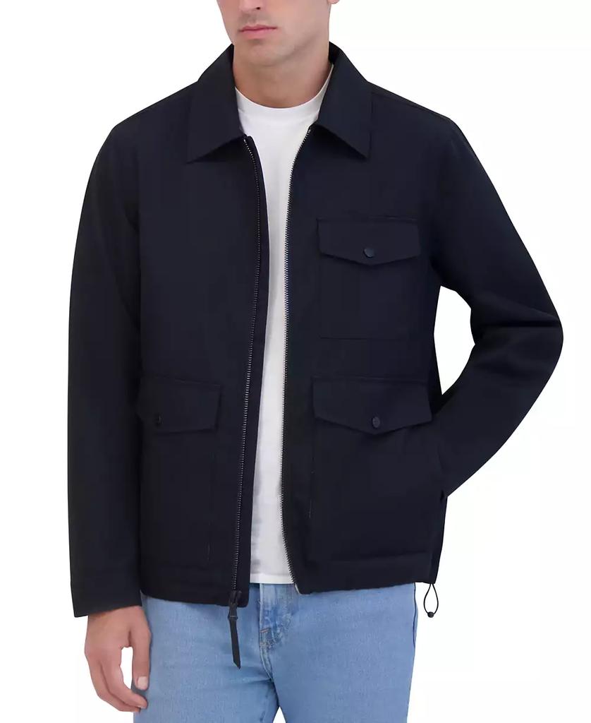 Robert Graham Men's Lightweight Textured Poly Utility Jacket