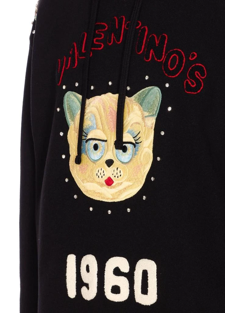 Valentino Valentino Animal Embroidered Drawstring Hoodie 3