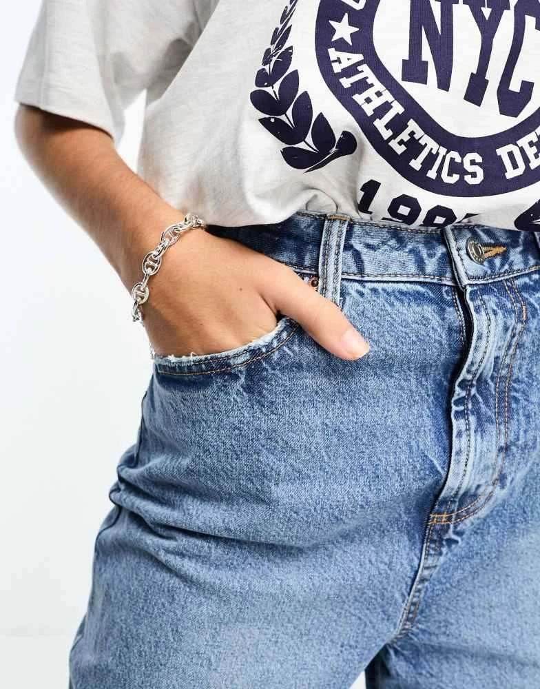 ASOS ASOS DESIGN Tall high rise relaxed mom jeans in mid blue 2