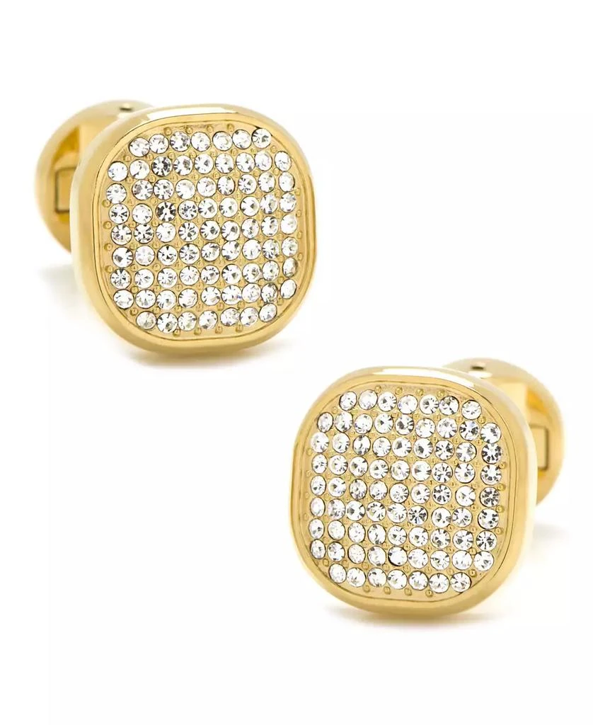 Cufflinks Inc. Stainless Steel White Pave Crystal Cufflinks 1
