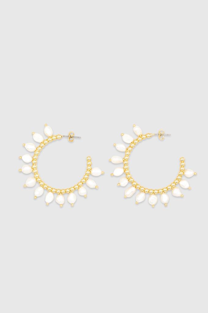 Rebecca Minkoff Beaded Pearl Hoop Earring