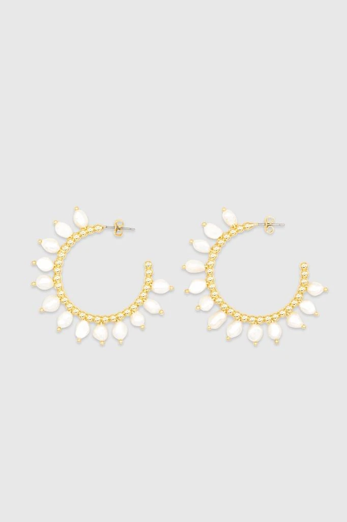 Rebecca Minkoff Beaded Pearl Hoop Earring 1