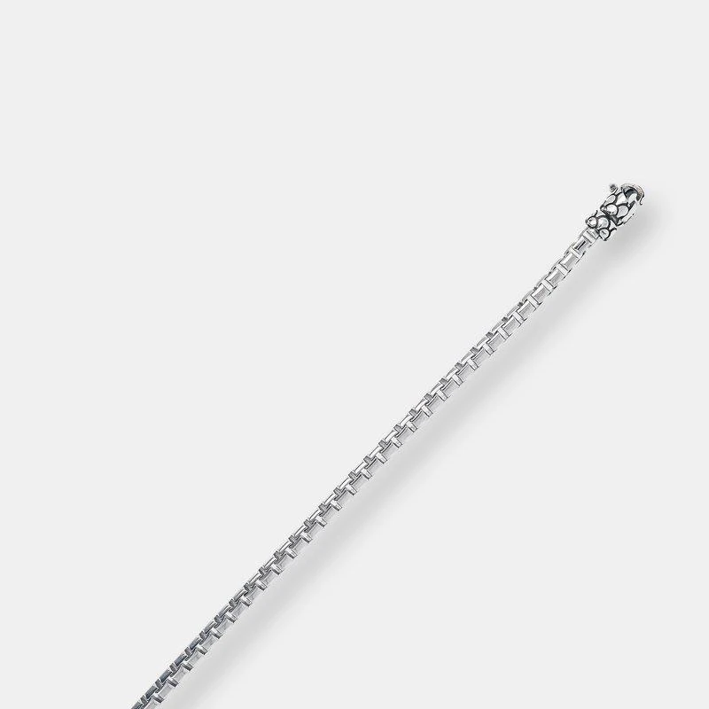 Albert M. Bracelet with Box Chain and Texture Closure Silver Plated 2