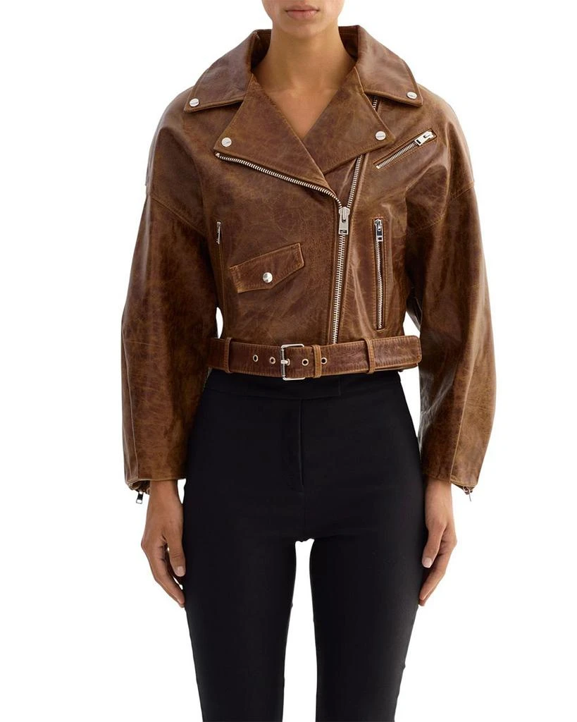 LaMarque Leather Cropped Biker Jacket 2