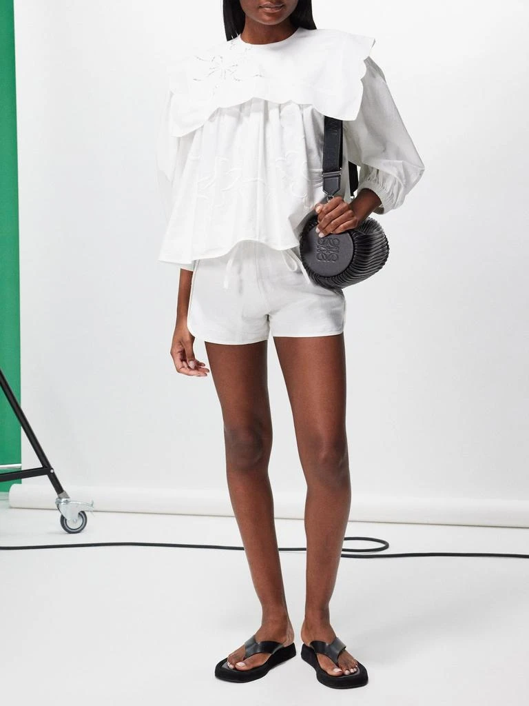 Renata Brenha Oferenda floral-embroidered upcycled cotton shorts 2
