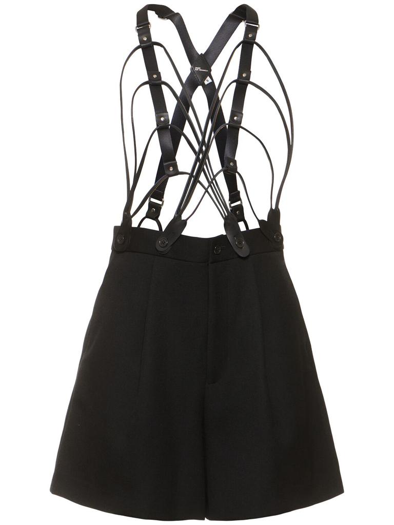 NOIR KEI NINOMIYA Wool Gabardine Jumpsuit W/suspenders