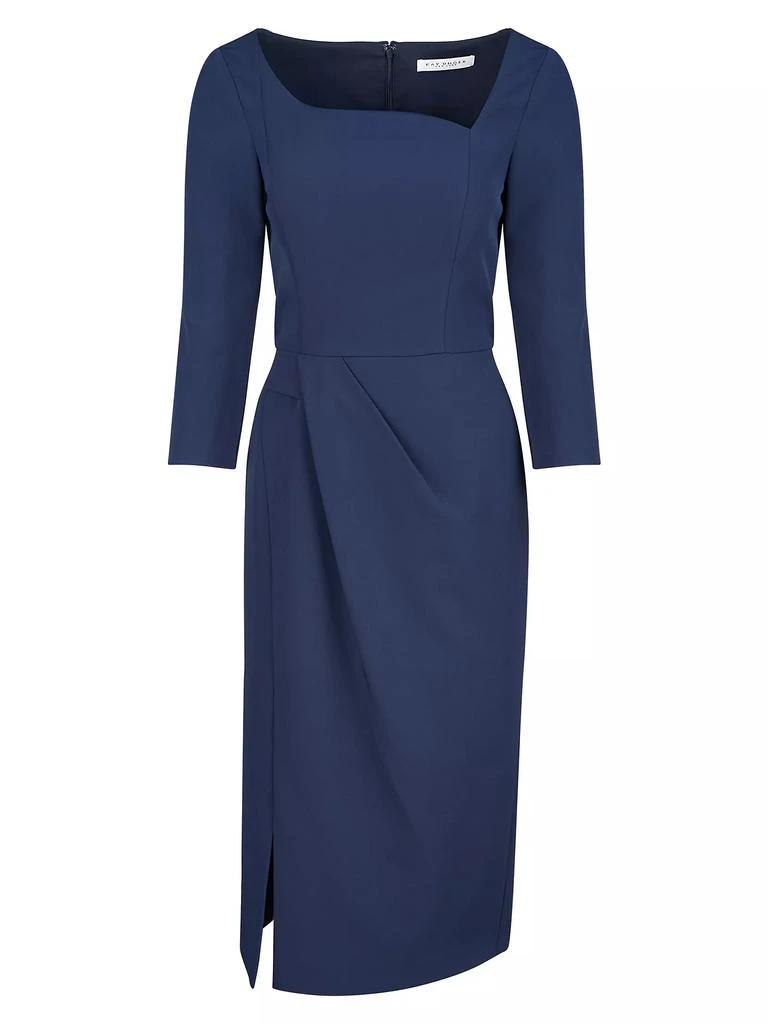 Kay Unger Anya Asymmetric Crepe Midi-Dress 1