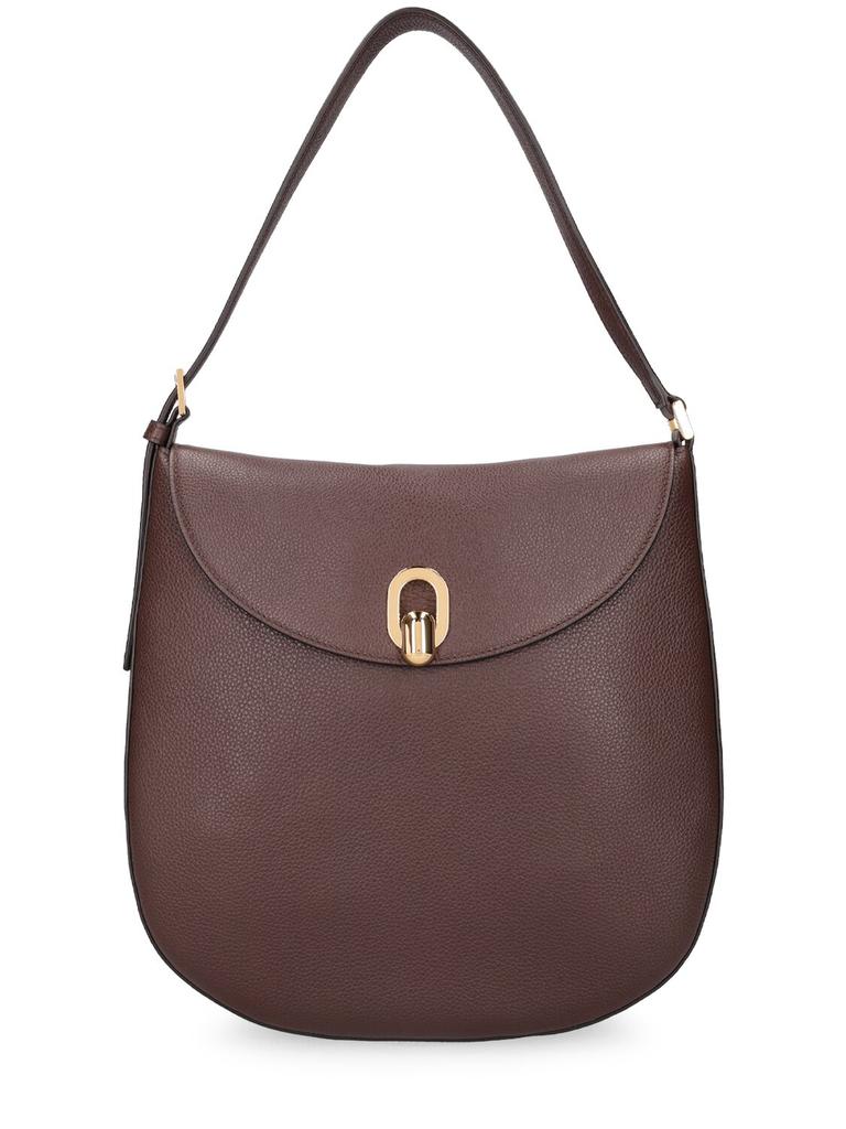 SAVETTE Large Tondo Leather Hobo Shoulder Bag