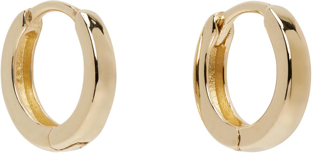 Laura Lombardi Gold Clutch Hoop Earrings