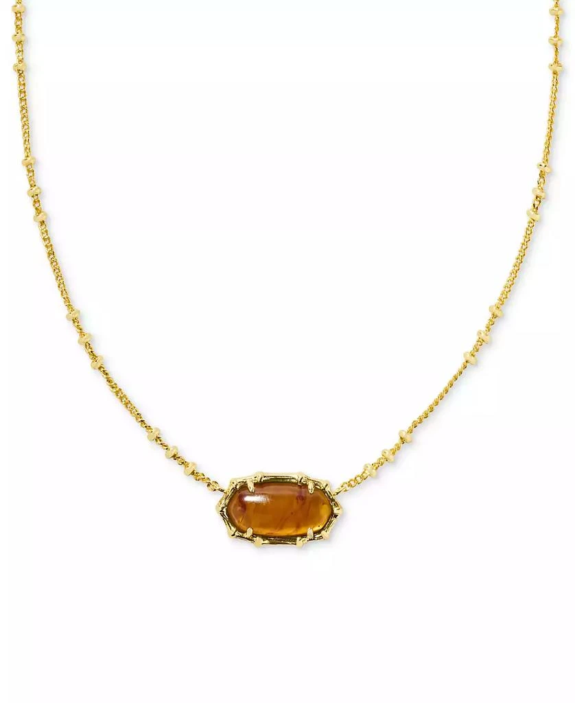 Kendra Scott 14k Gold-Plated Bamboo Framed Stone Adjustable Pendant Necklace, 19" + 4" extender 1