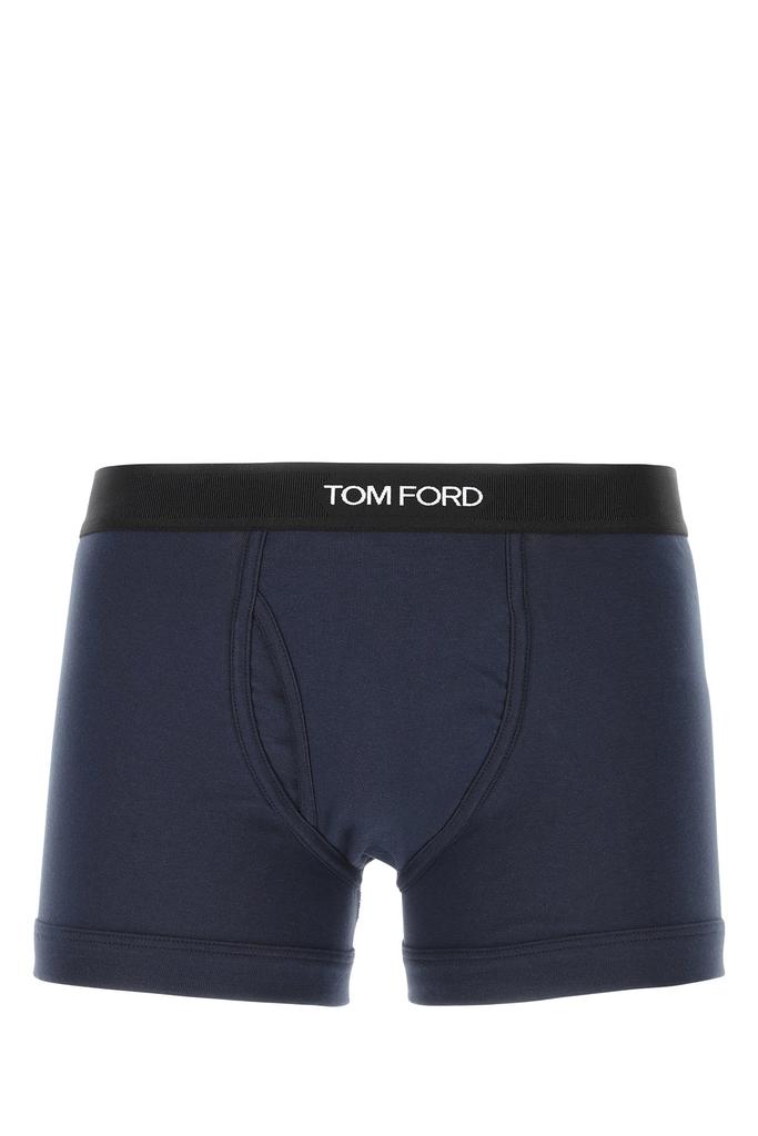 Tom Ford Dark blue stretch cotton boxer
