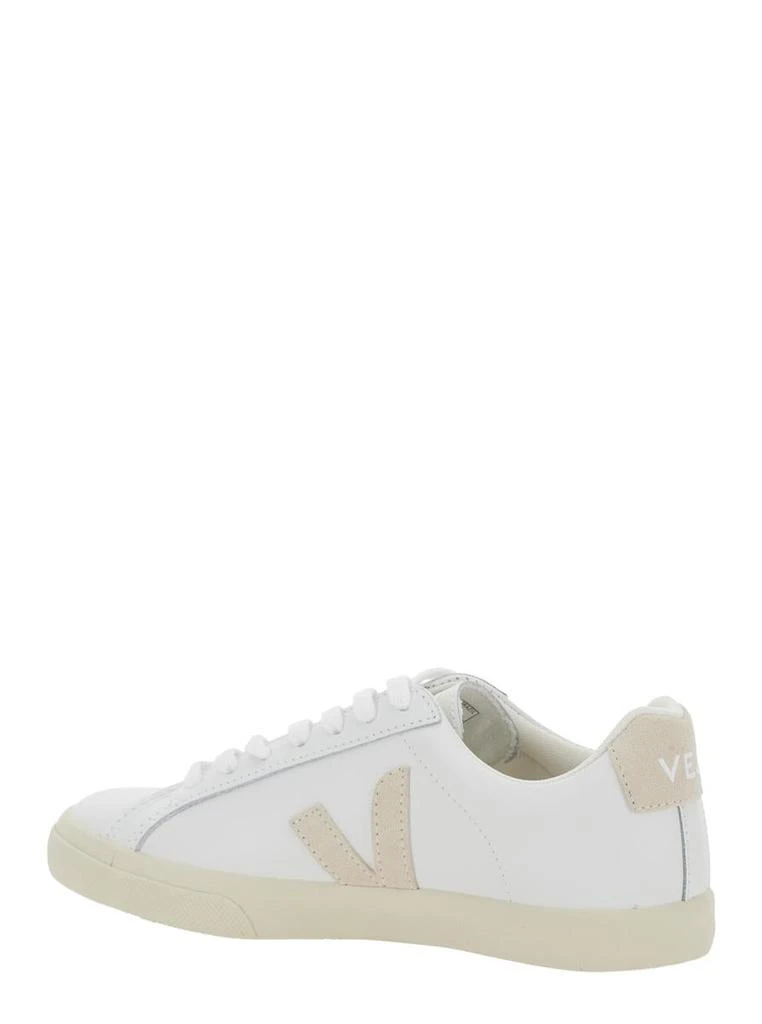 Veja 'Esplar' White Low Top Sneakers With Logo Detail On The Side And Logo Lettering On The Heel In Leather Unisex 3