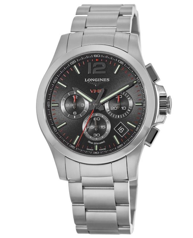 Longines Longines Conquest V.H.P. Black Chronograph  Men
s Watch L3.727.4.56.6