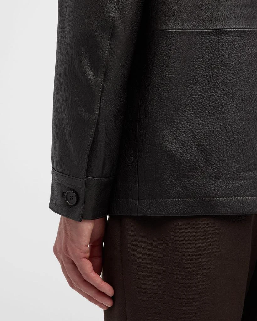 Neiman Marcus Men's Cordoba Lamb Leather Chore Jacket 6