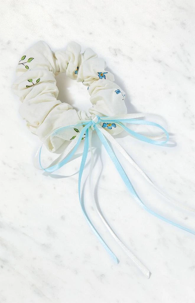 PacSun Blue Floral Bow Hair Scrunchie 2