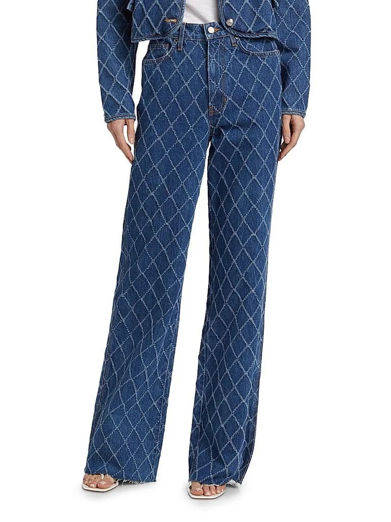 VERONICA BEARD Taylor Diamond Stitch High-Rise Wide-Leg Jeans 3